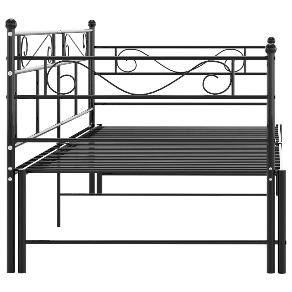 vidaXL Estructura sofá cama extraíble sin colchón metal negro 90x200cm