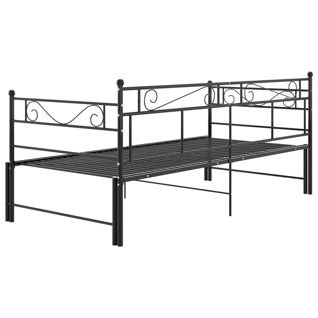 vidaXL Estructura sofá cama extraíble sin colchón metal negro 90x200cm