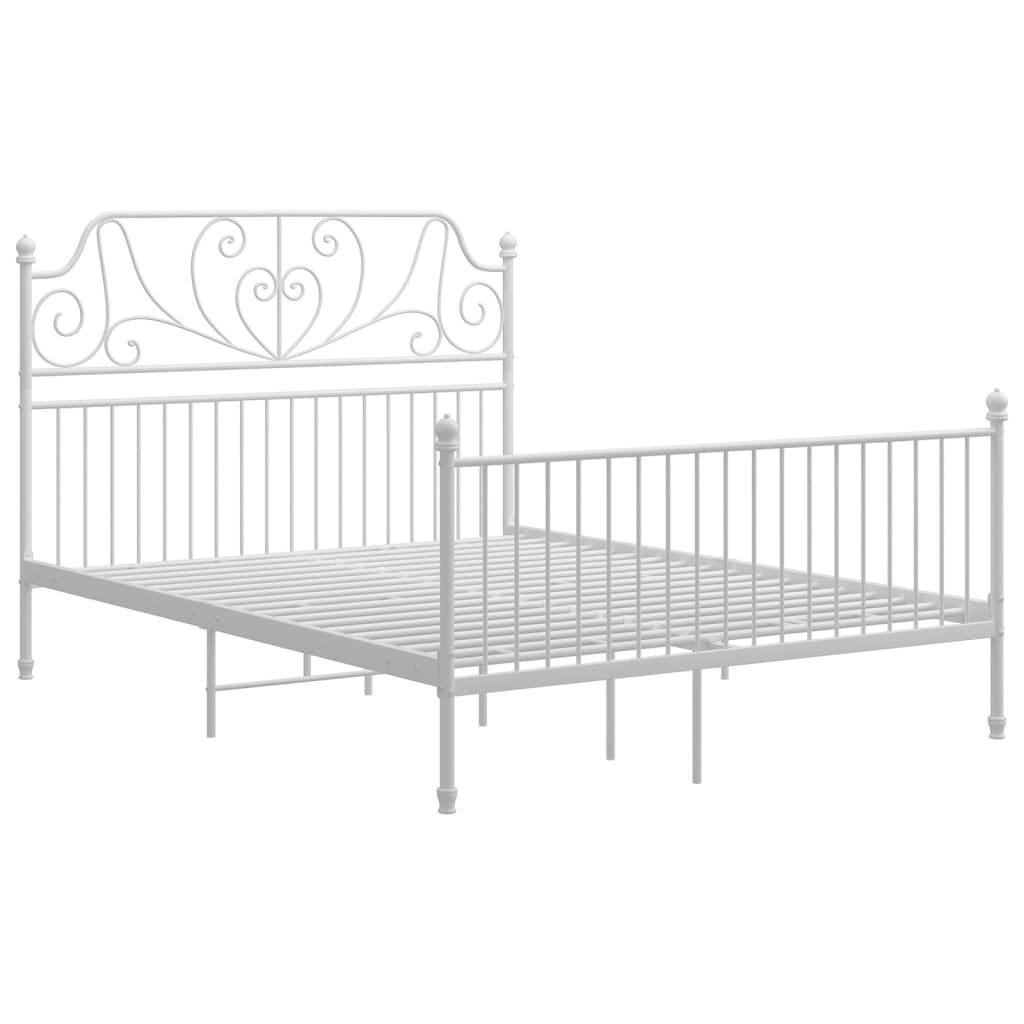 vidaXL Estructura cama con cabecero sin colchón metal blanco 160x200cm