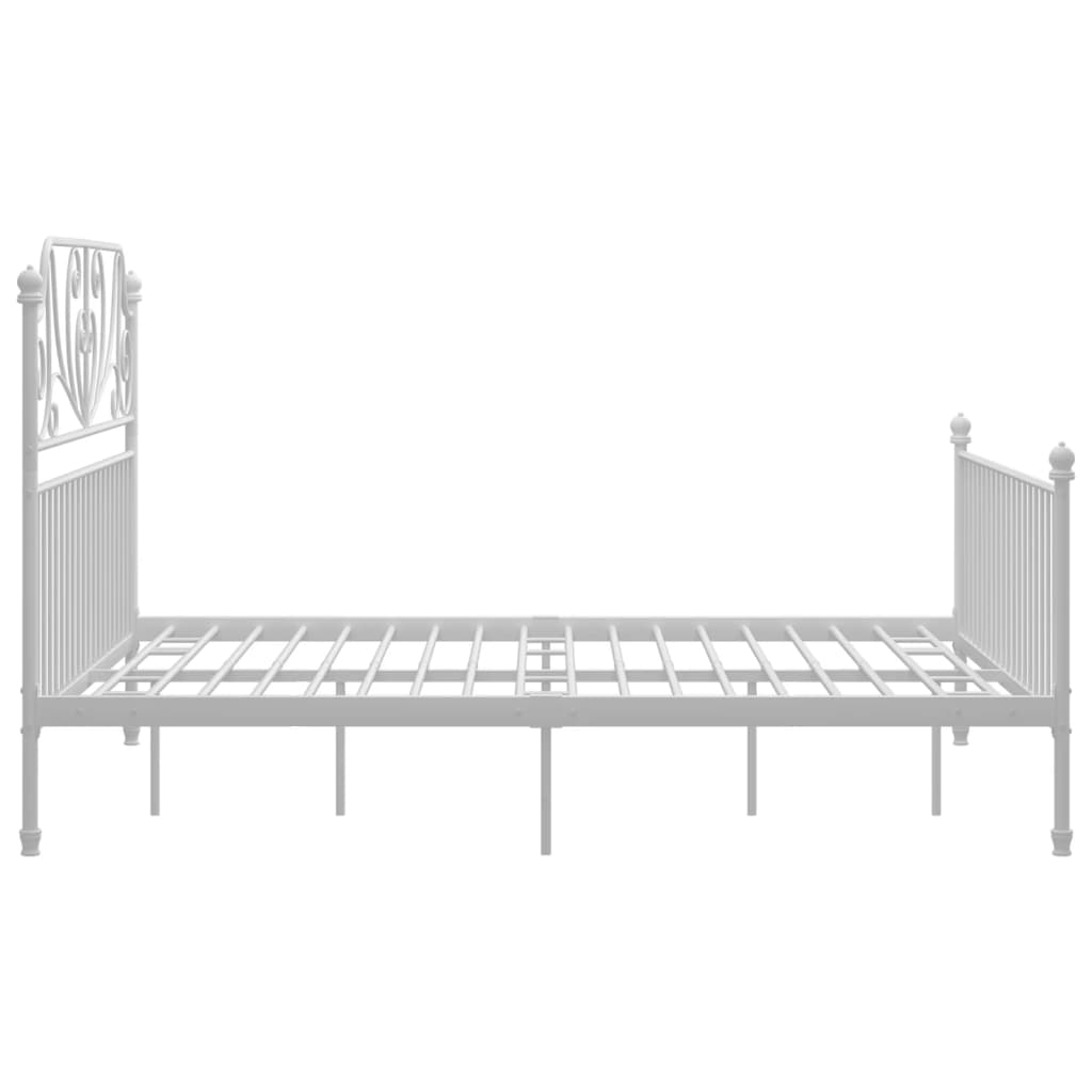 vidaXL Estructura cama con cabecero sin colchón metal blanco 160x200cm