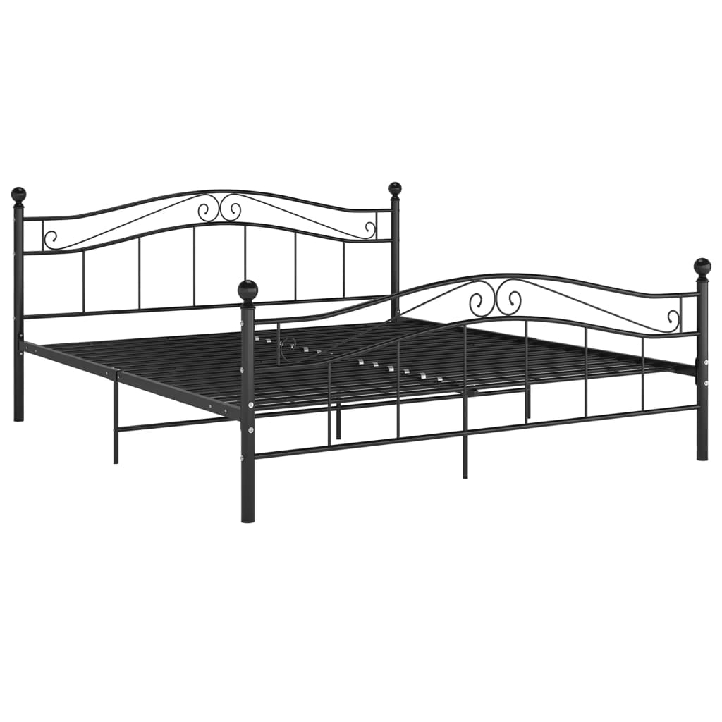 vidaXL Estructura de cama sin colchón metal negro 160x200 cm