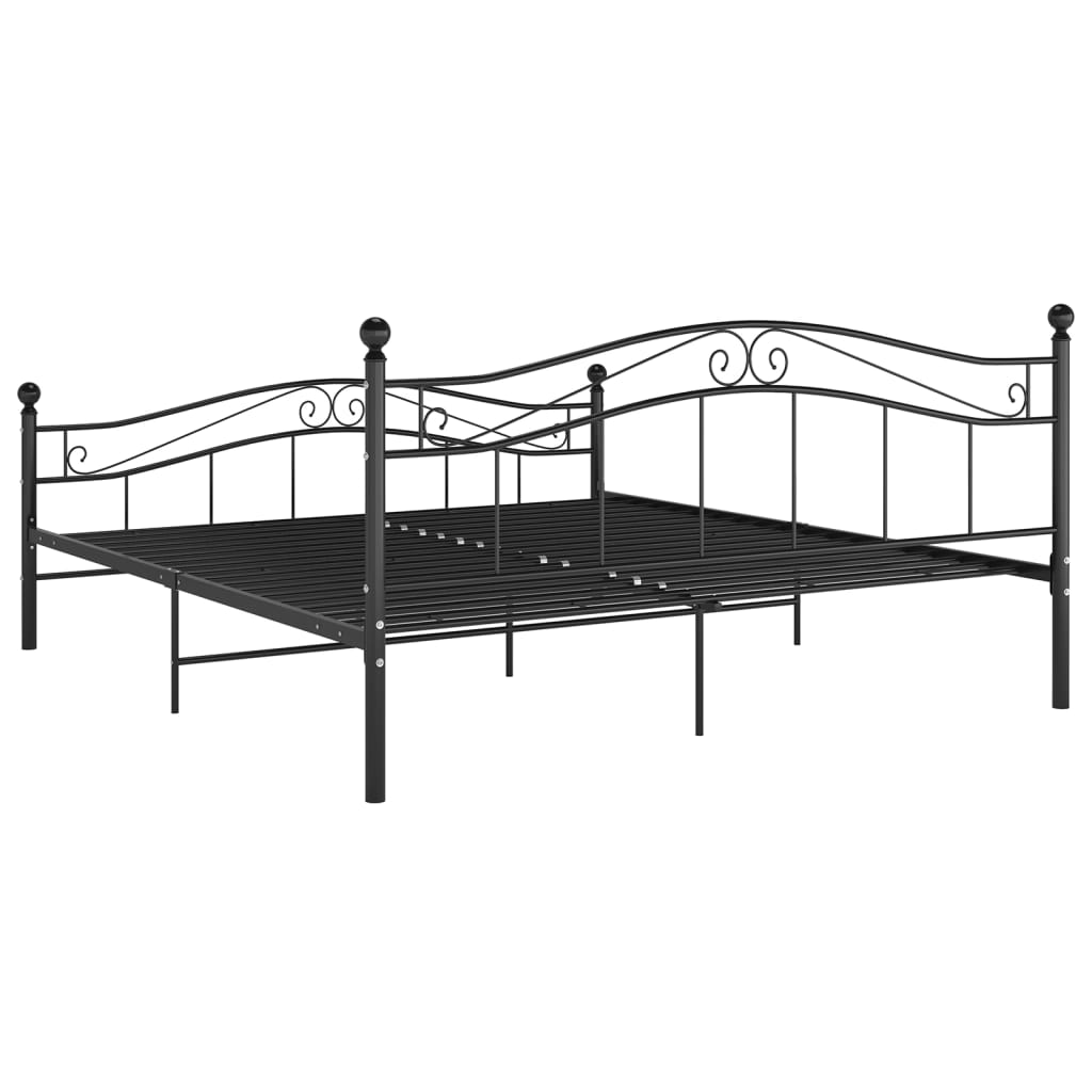 vidaXL Estructura de cama sin colchón metal negro 160x200 cm