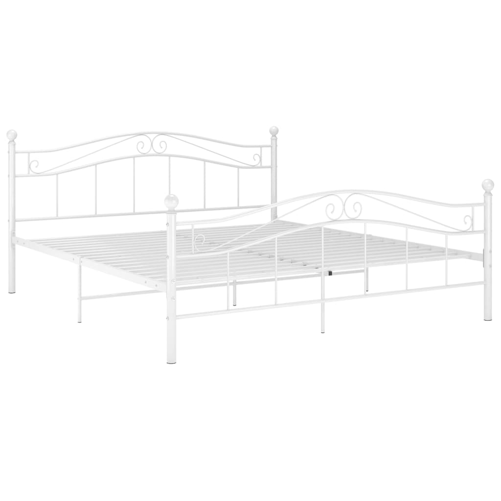 vidaXL Estructura de cama sin colchón metal blanco 160x200 cm