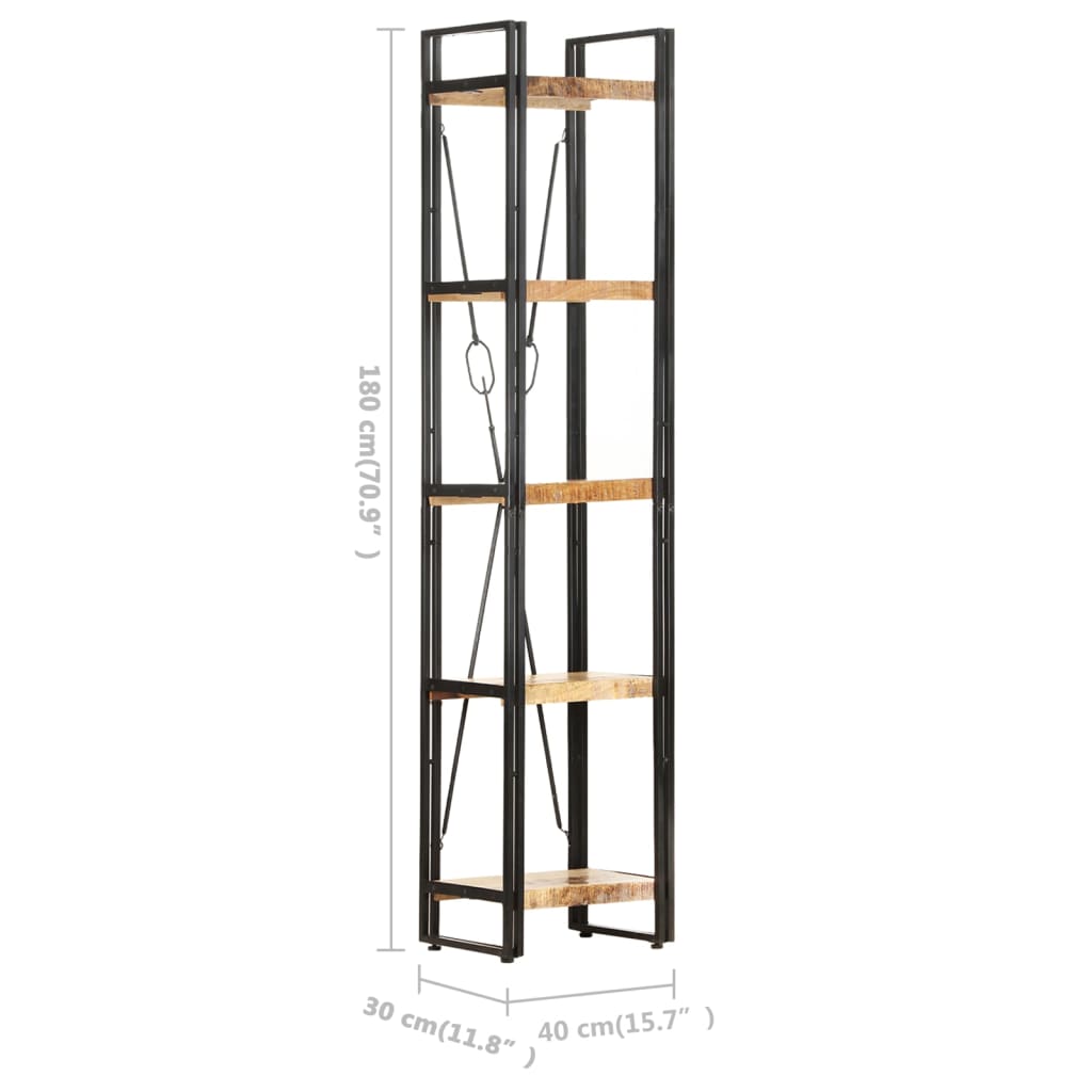 vidaXL Estantería de 5 niveles madera maciza mango 40x30x180 cm