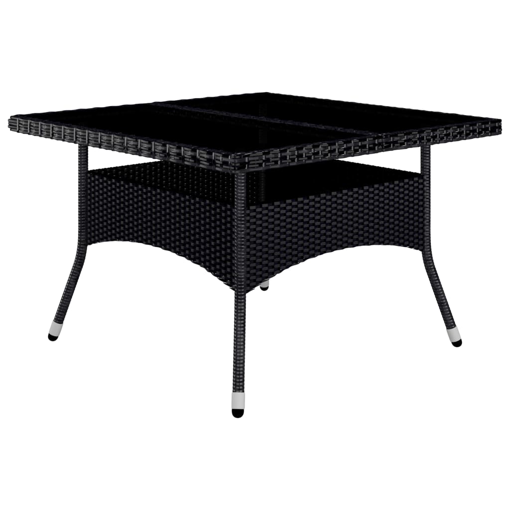 vidaXL Set de comedor de jardín 9 pzas ratán PE y madera acacia negro