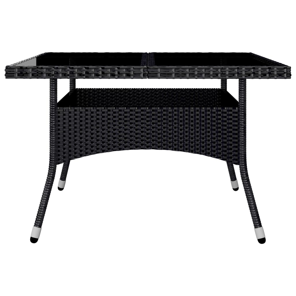 vidaXL Set de comedor de jardín 9 pzas ratán PE y madera acacia negro