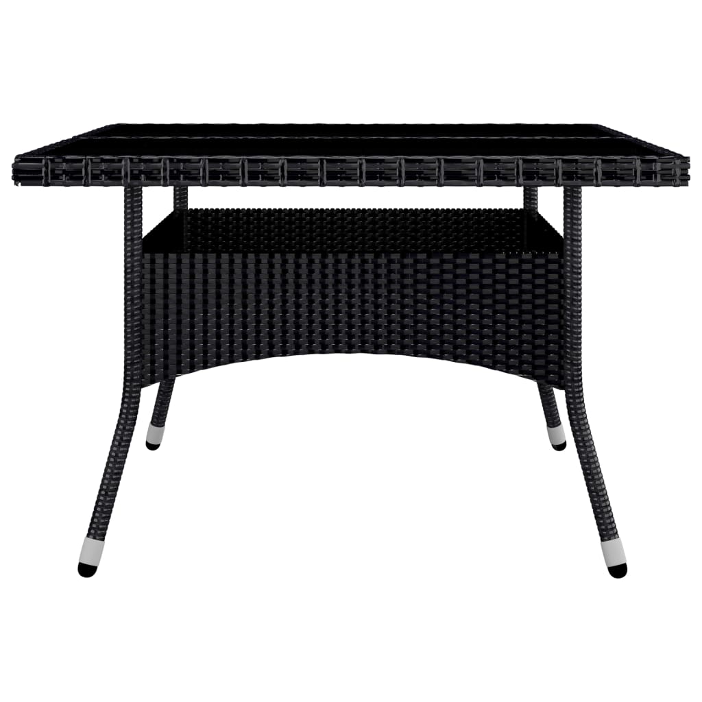 vidaXL Set de comedor de jardín 9 pzas ratán PE y madera acacia negro