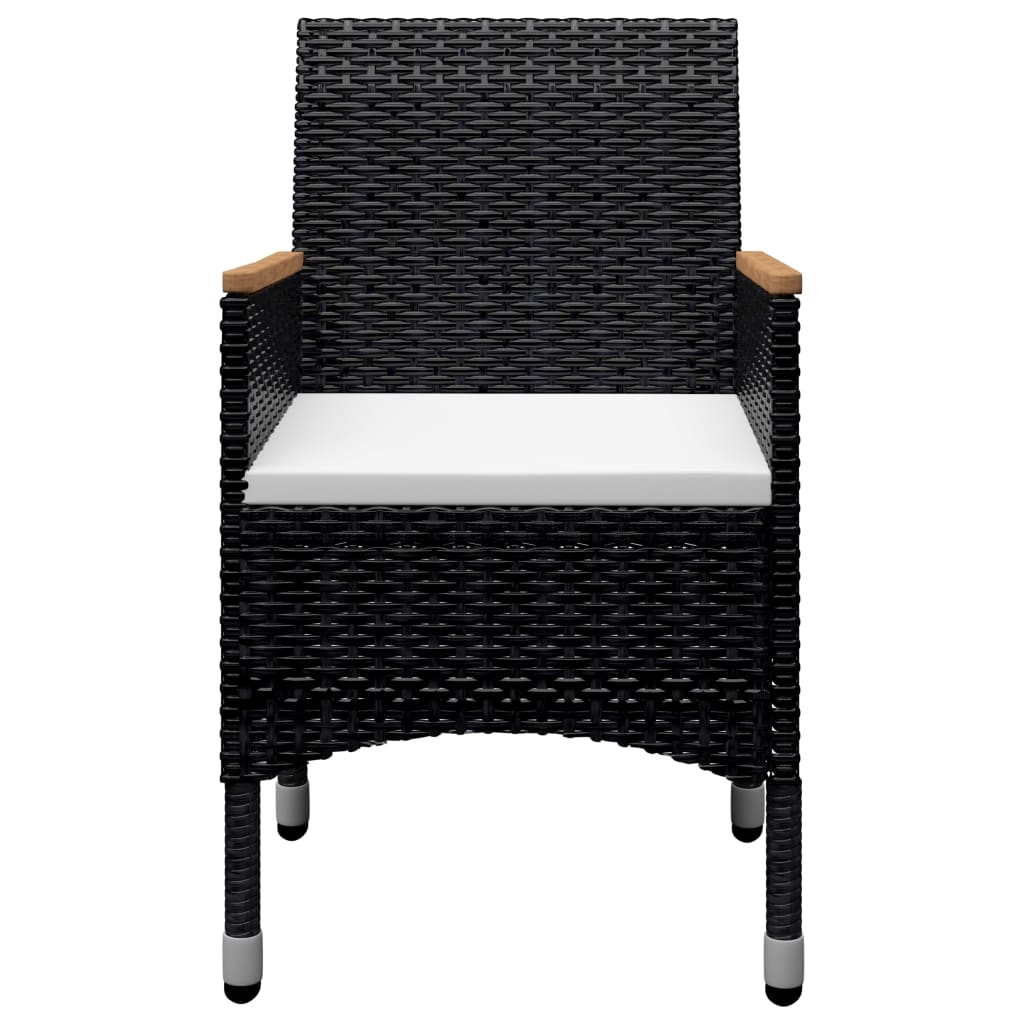 vidaXL Set de comedor de jardín 9 pzas ratán PE y madera acacia negro