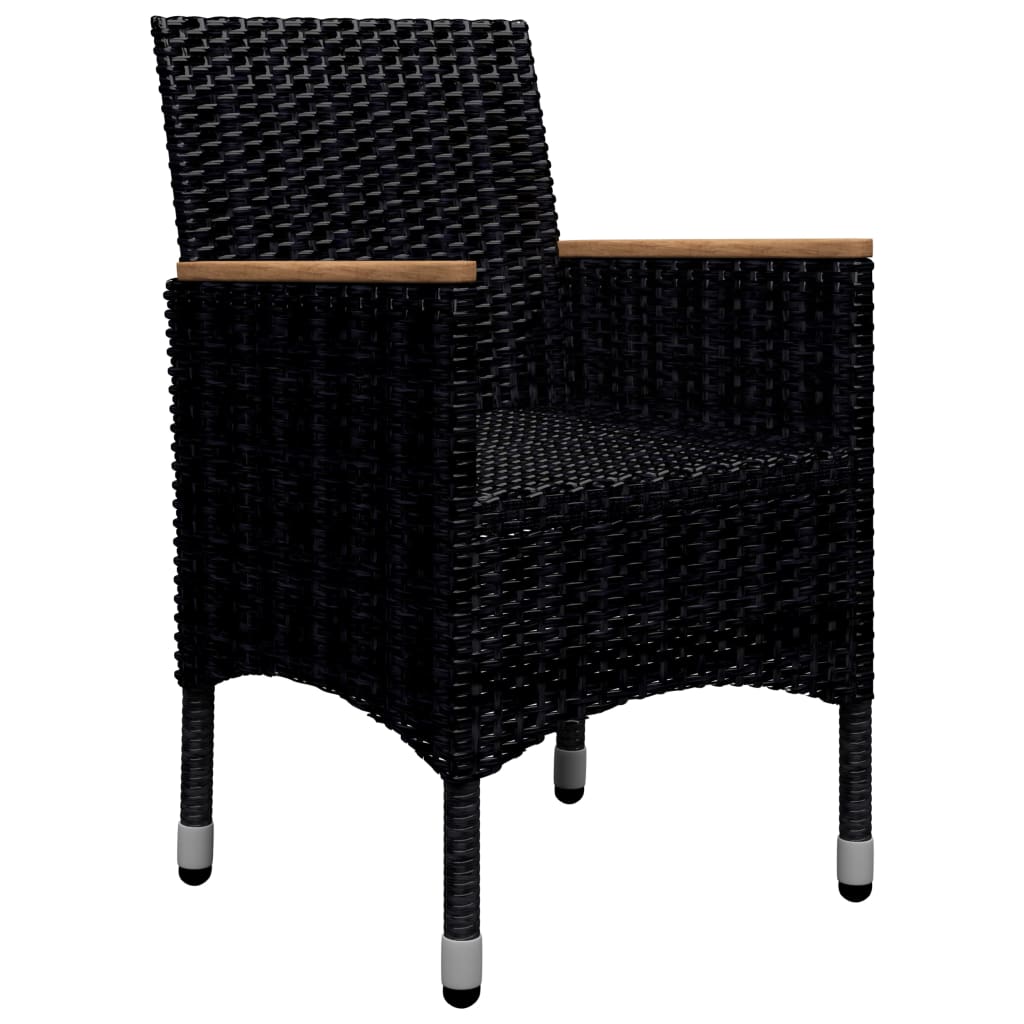 vidaXL Set de comedor de jardín 9 pzas ratán PE y madera acacia negro