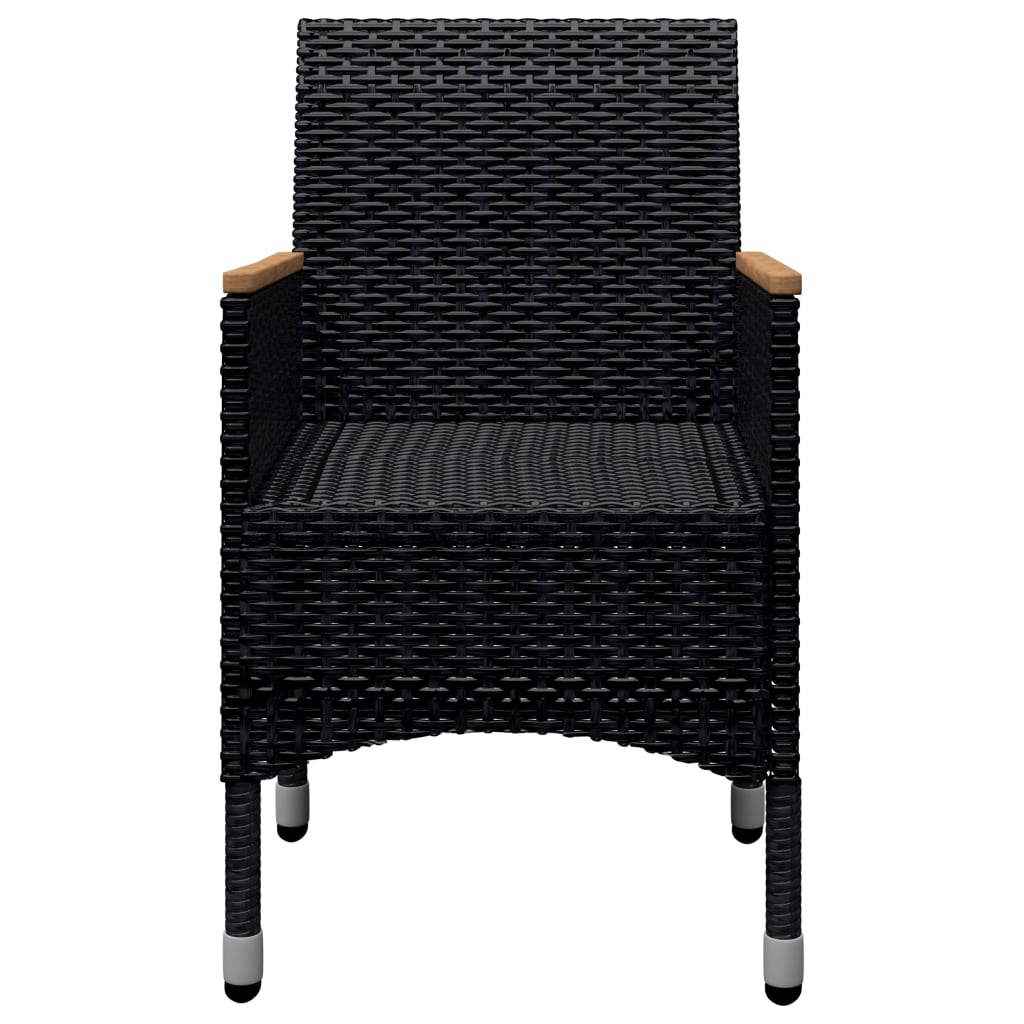 vidaXL Set de comedor de jardín 9 pzas ratán PE y madera acacia negro