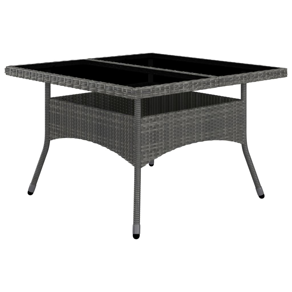 vidaXL Set de comedor de jardín 9 pzas ratán PE y madera acacia gris