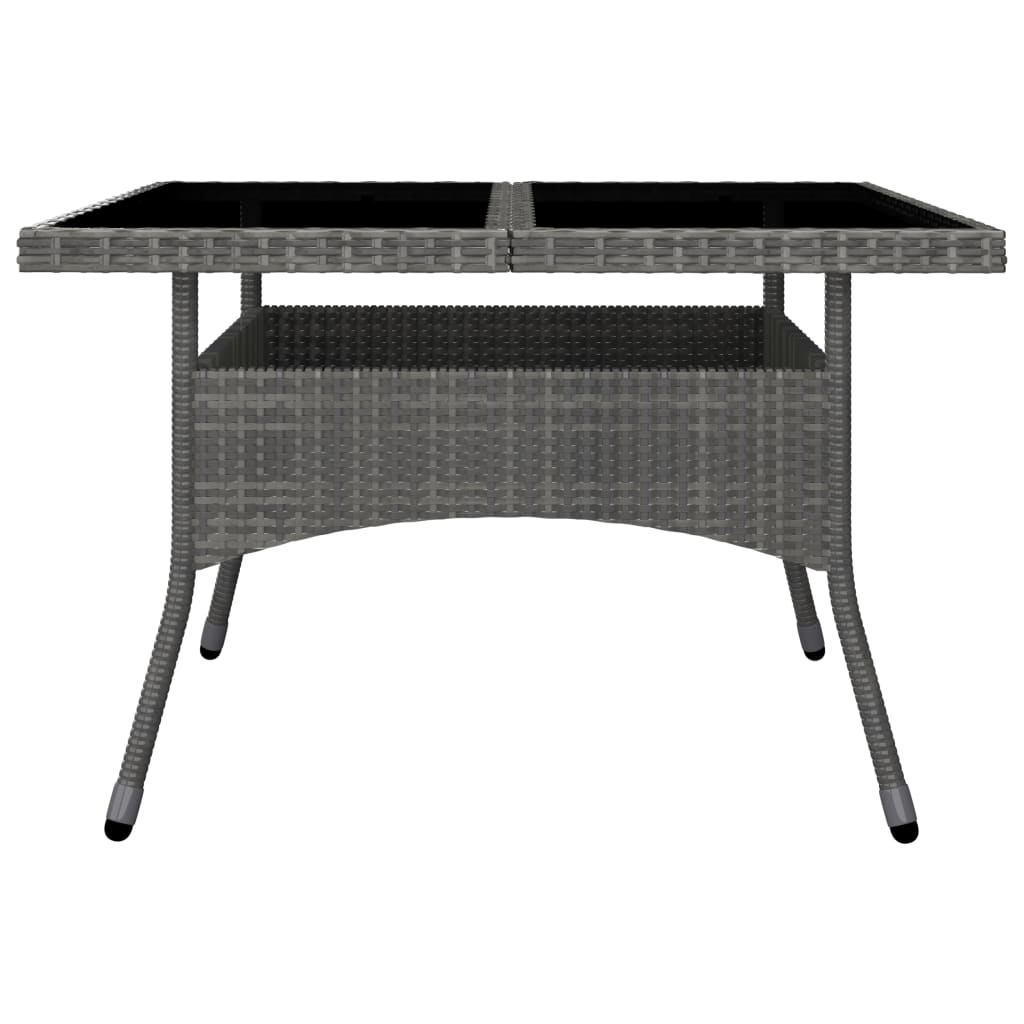 vidaXL Set de comedor de jardín 9 pzas ratán PE y madera acacia gris