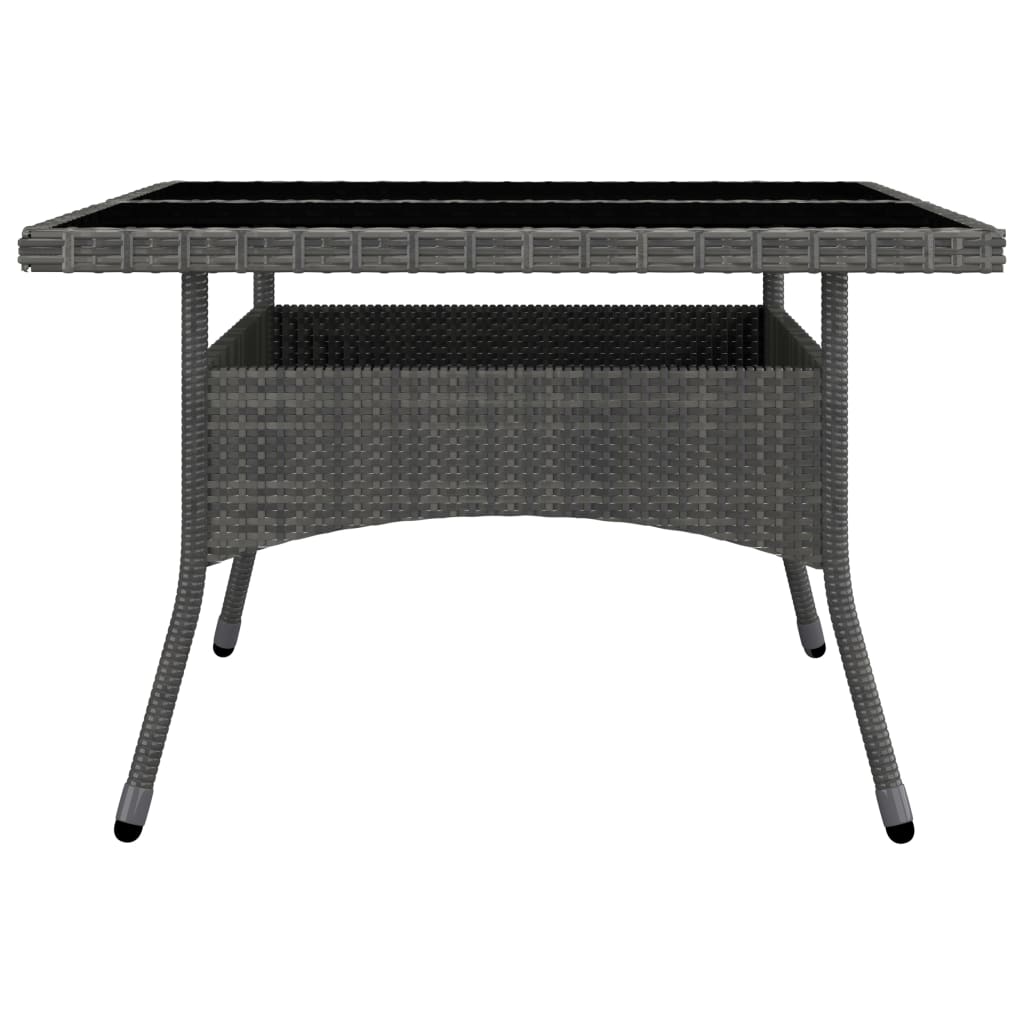 vidaXL Set de comedor de jardín 9 pzas ratán PE y madera acacia gris