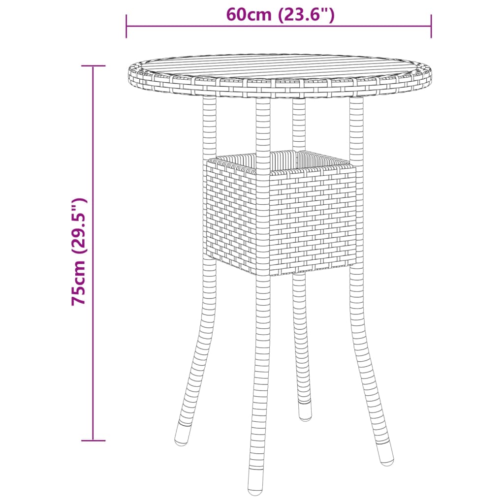 vidaXL Juego de comedor de jardín 3 piezas ratán sintético gris