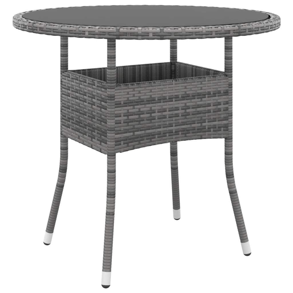 vidaXL Juego comedor de jardín 3 piezas ratán sintético gris