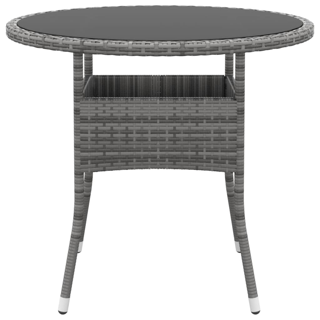 vidaXL Juego comedor de jardín 3 piezas ratán sintético gris