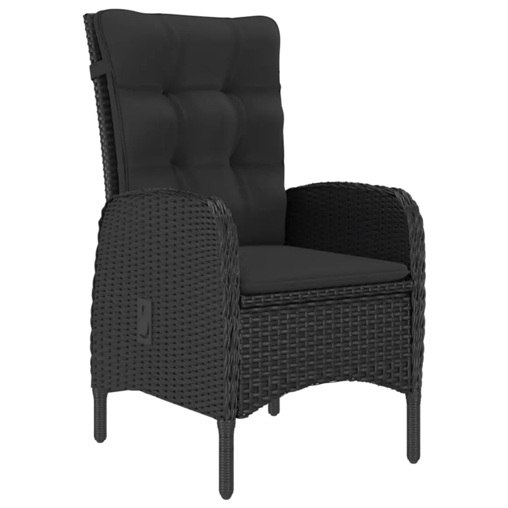 vidaXL Set de comedor de jardín 9 pzas ratán PE y madera acacia negro