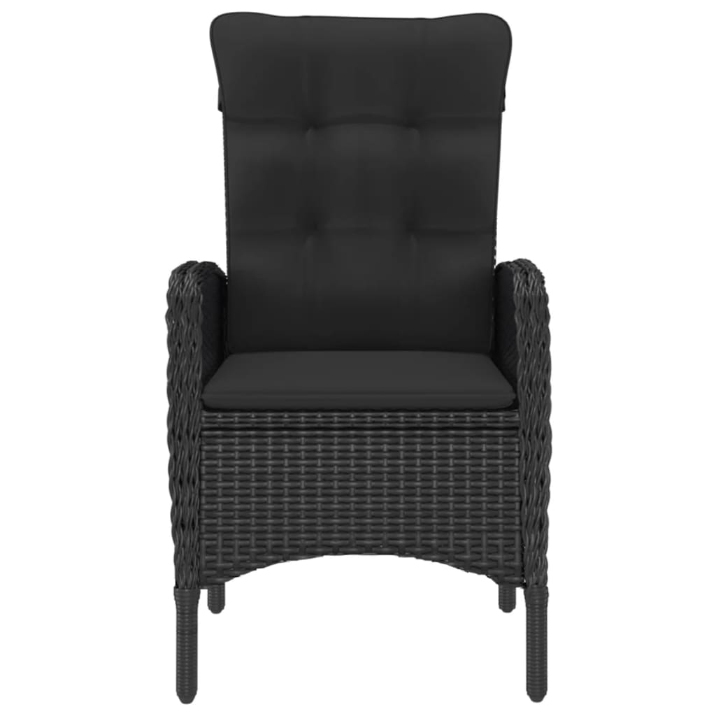 vidaXL Set de comedor de jardín 9 pzas ratán PE y madera acacia negro