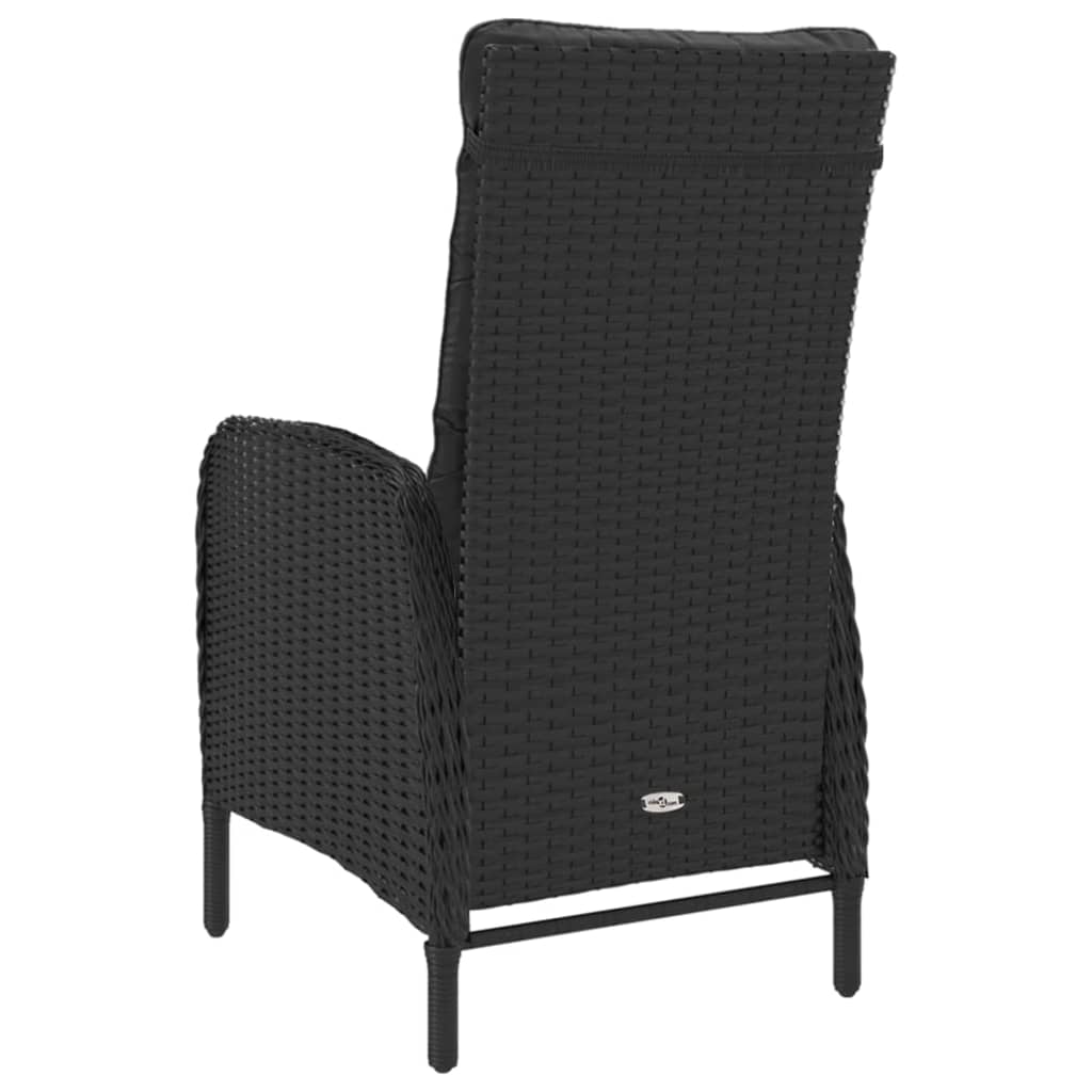 vidaXL Set de comedor de jardín 9 pzas ratán PE y madera acacia negro