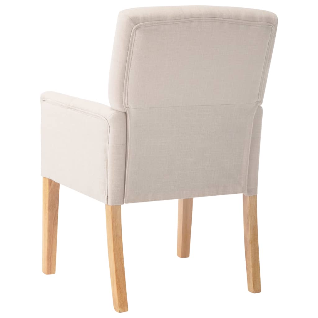 vidaXL Sillas de comedor con reposabrazos 6 unidades de tela beige