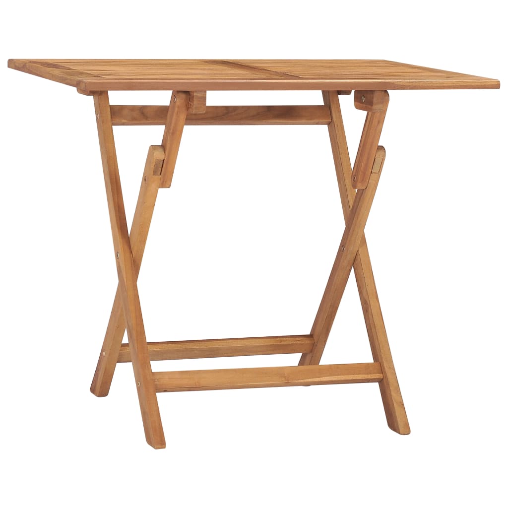 vidaXL Mesa de comedor plegable para jardín madera de teca 90x60x75 cm