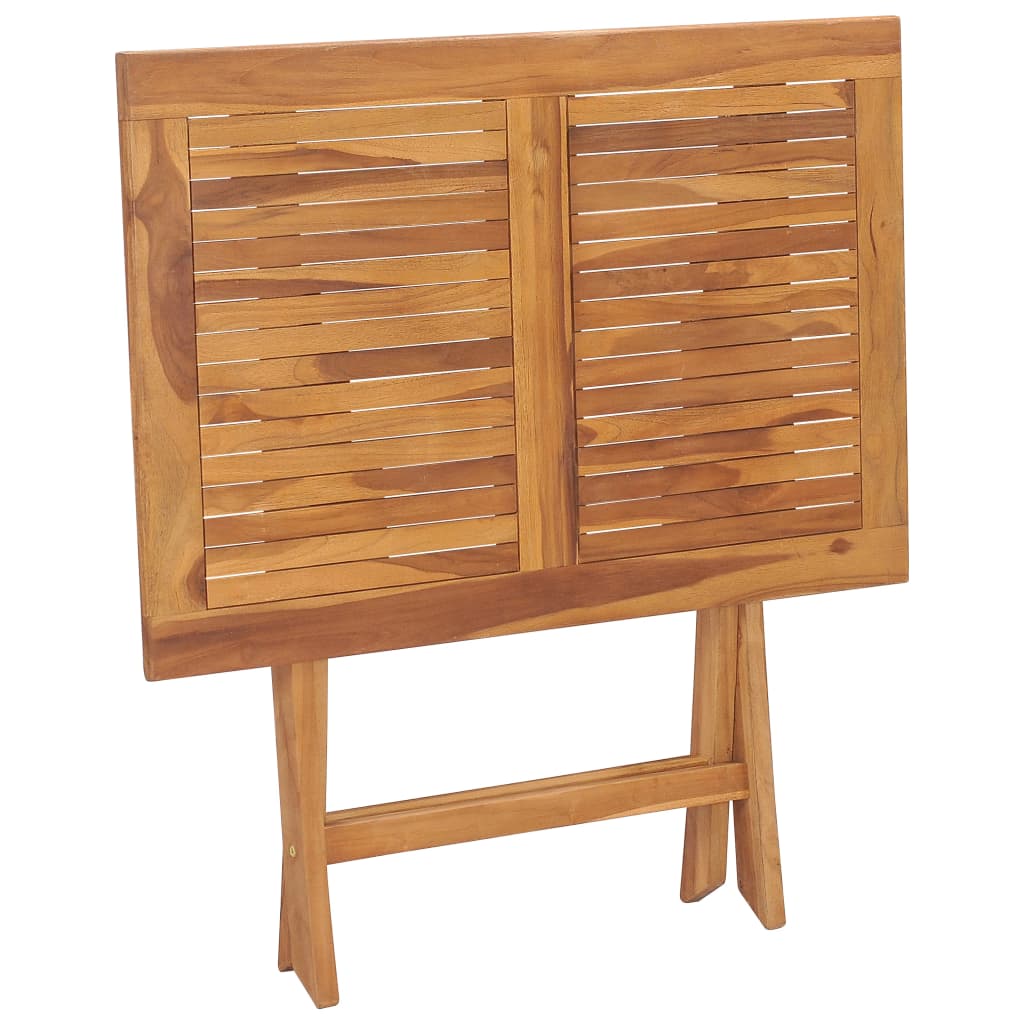 vidaXL Mesa de comedor plegable para jardín madera de teca 90x60x75 cm