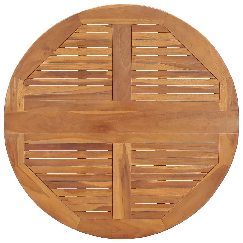 vidaXL Mesa de comedor plegable para jardín madera de teca Ø90x75 cm