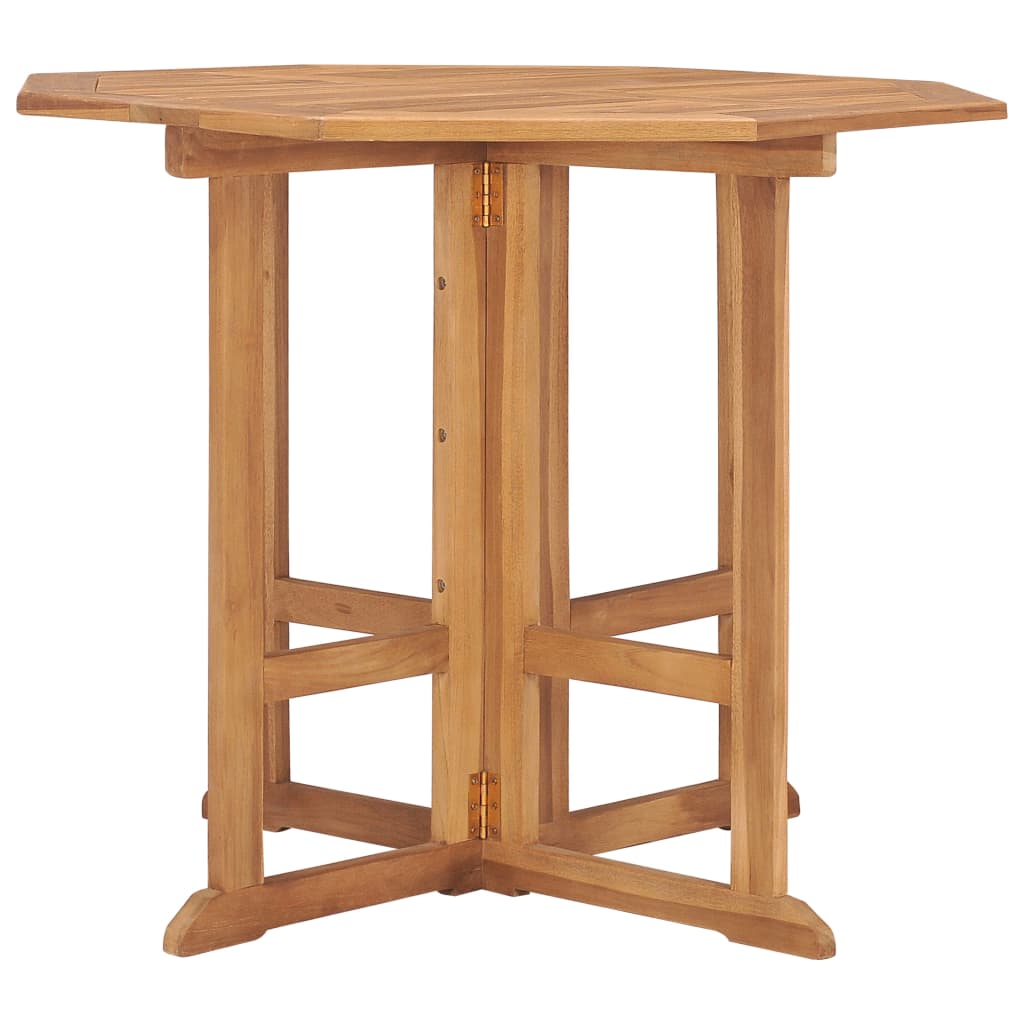 vidaXL Mesa de comedor plegable para jardín madera de teca 90x90x75 cm