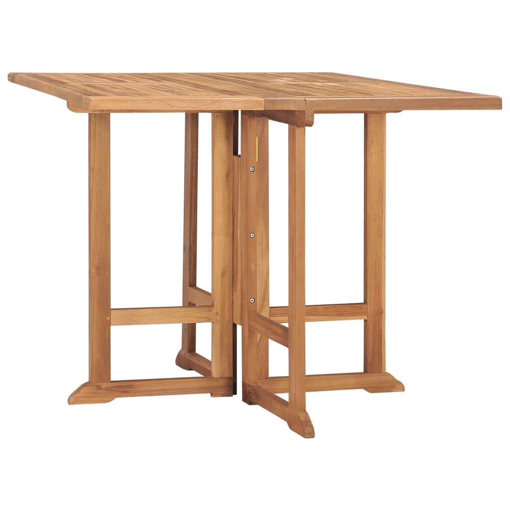 vidaXL Mesa de comedor plegable para jardín madera de teca 90x90x75 cm