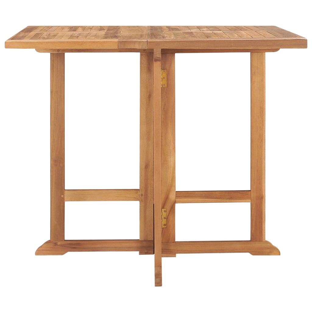 vidaXL Mesa de comedor plegable para jardín madera de teca 90x90x75 cm