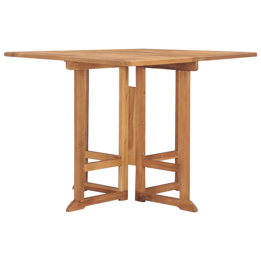 vidaXL Mesa de comedor plegable para jardín madera de teca 90x90x75 cm