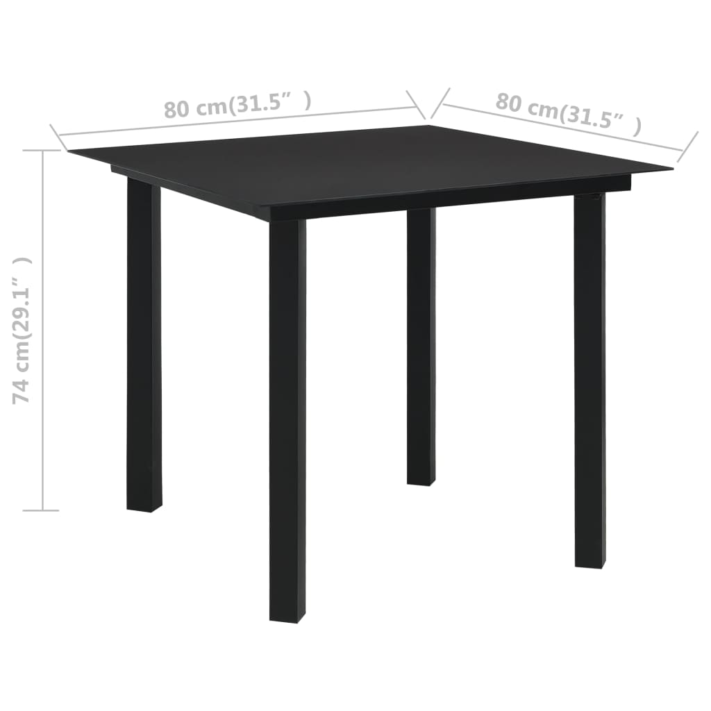 vidaXL Juego de comedor de jardín 3 piezas ratán PVC negro