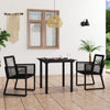 vidaXL Juego de comedor de jardín 3 piezas ratán PVC negro