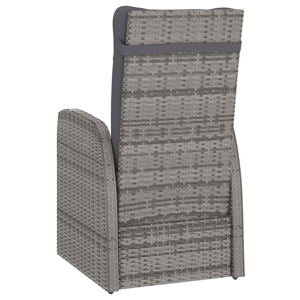 vidaXL Set de comedor de jardín 9 pzas y cojines ratán sintético gris