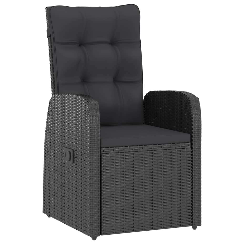 vidaXL Set comedor de jardín 9 piezas y cojines ratán sintético negro