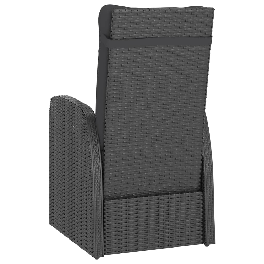 vidaXL Set comedor de jardín 9 piezas y cojines ratán sintético negro