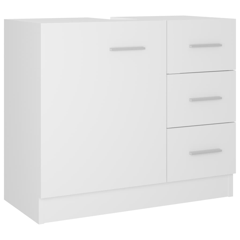 vidaXL Armario para lavabo madera contrachapada blanco 63x30x54 cm