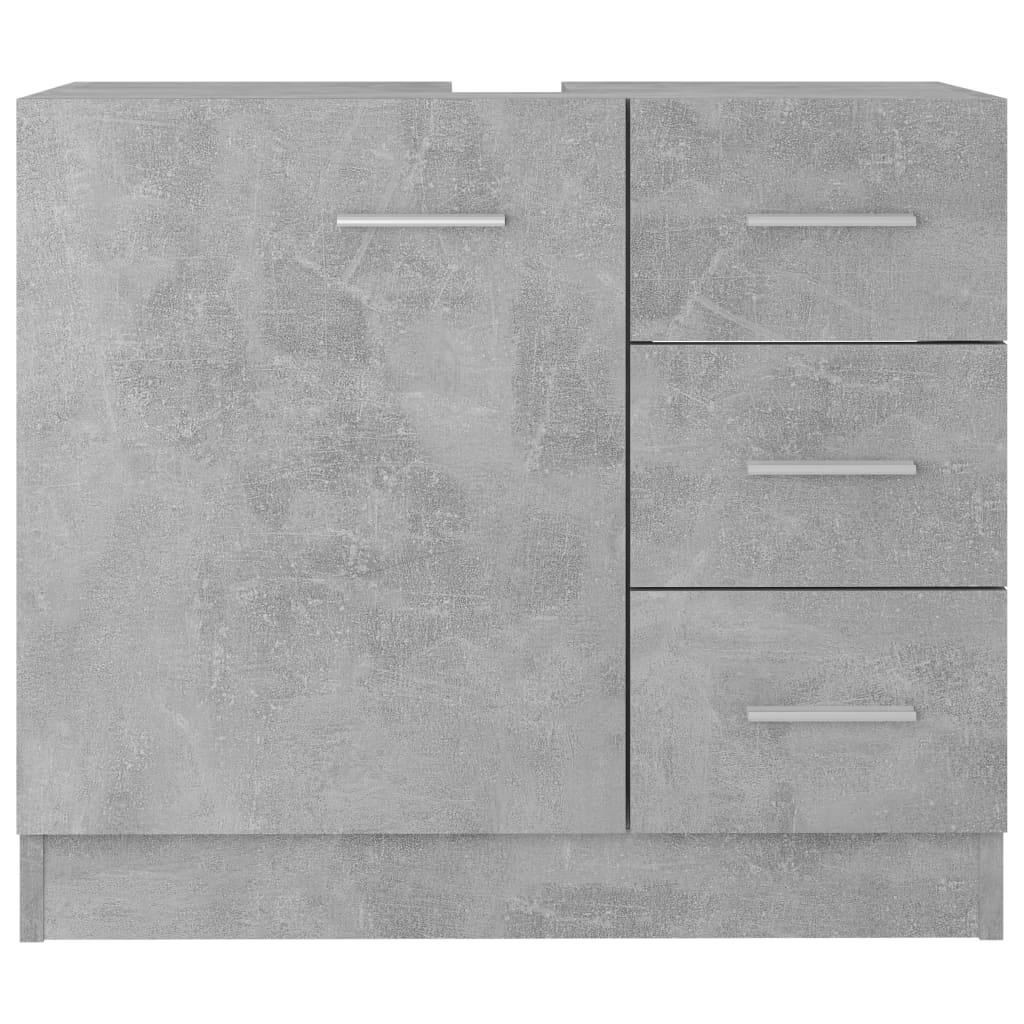 vidaXL Armario para lavabo contrachapada gris hormigón 63x30x54 cm