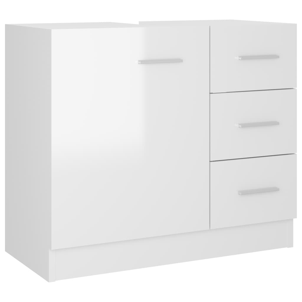 vidaXL Armario para lavabo madera contrachapada blanco 63x30x54 cm