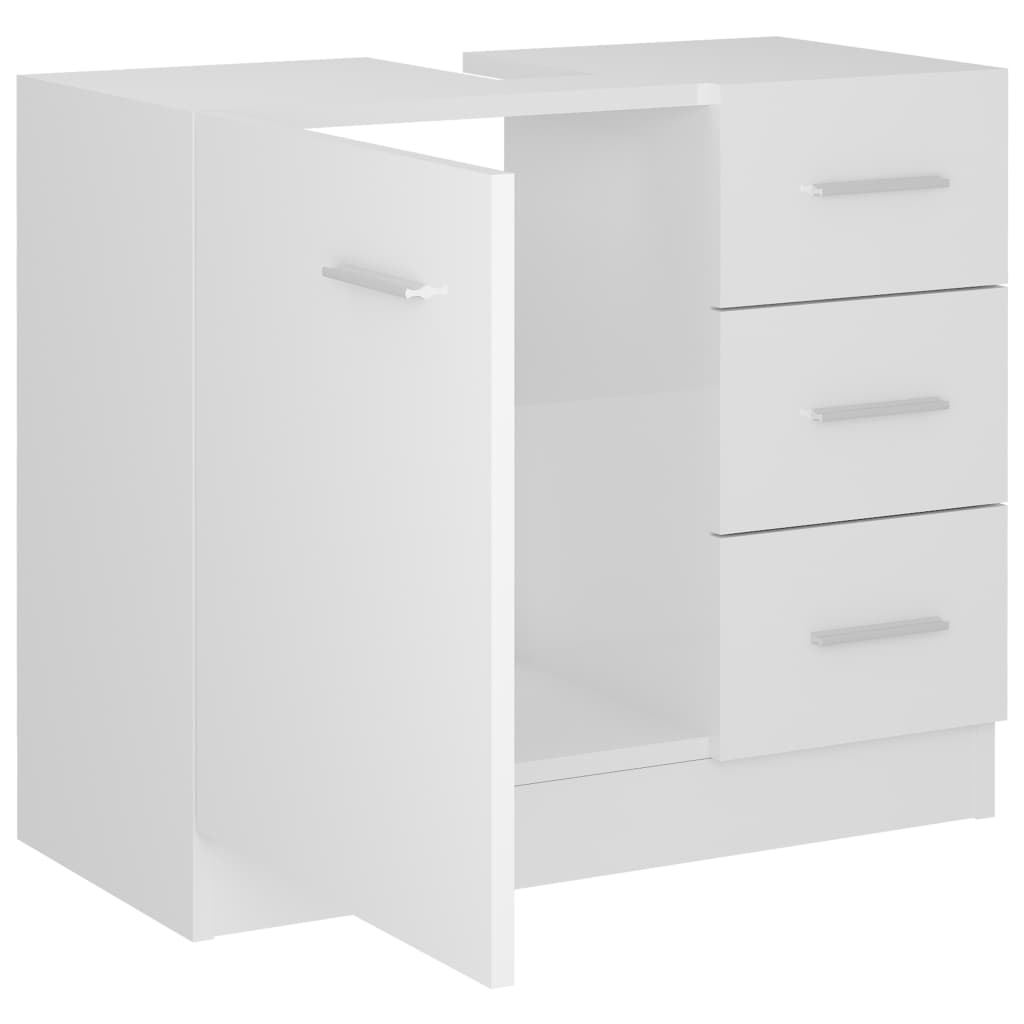 vidaXL Armario para lavabo madera contrachapada blanco 63x30x54 cm