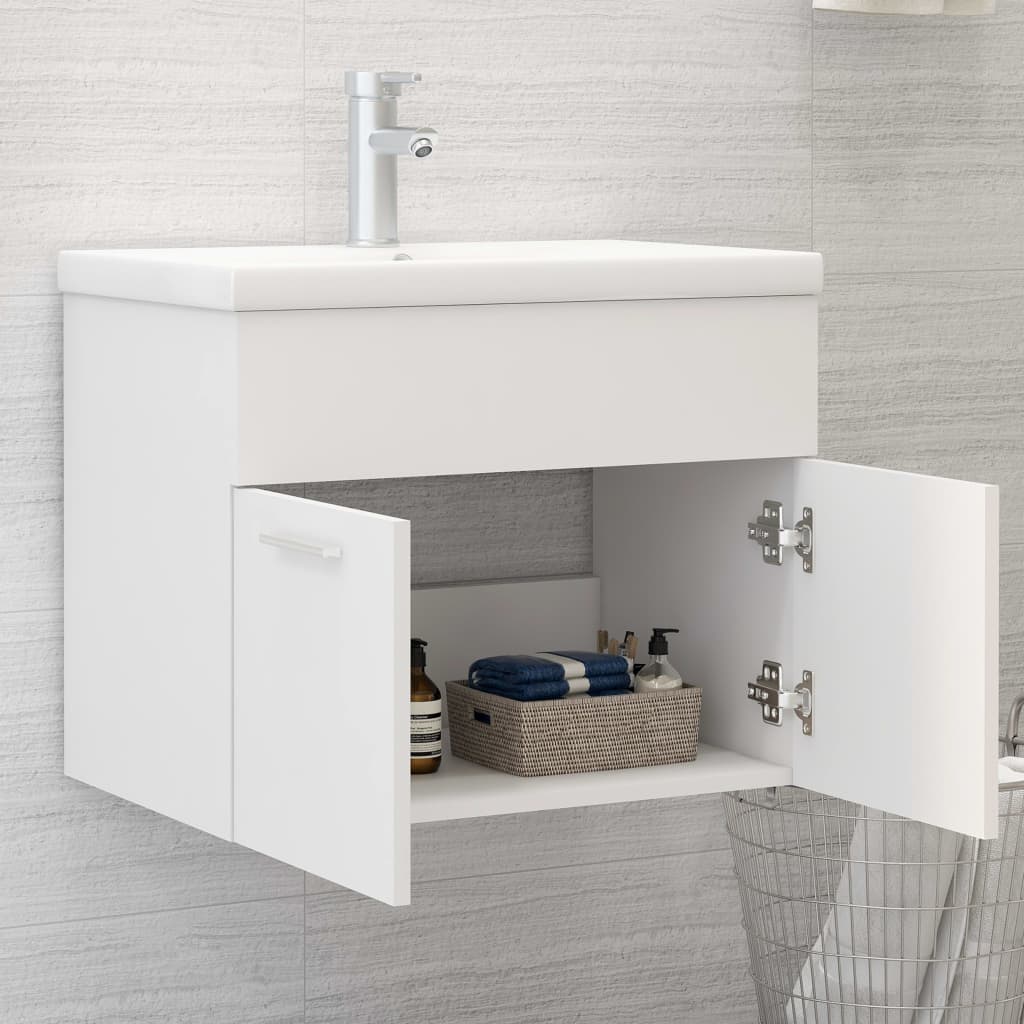 vidaXL Armario para lavabo madera contrachapada blanco 60x38,5x46 cm