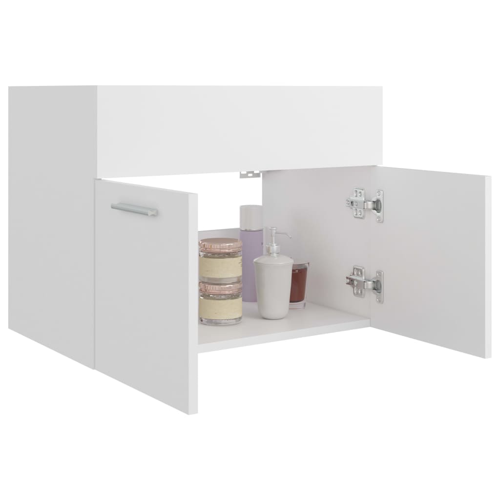 vidaXL Armario para lavabo madera contrachapada blanco 60x38,5x46 cm