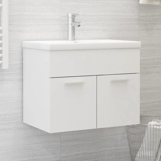 vidaXL Armario para lavabo madera contrachapada blanco 60x38,5x46 cm