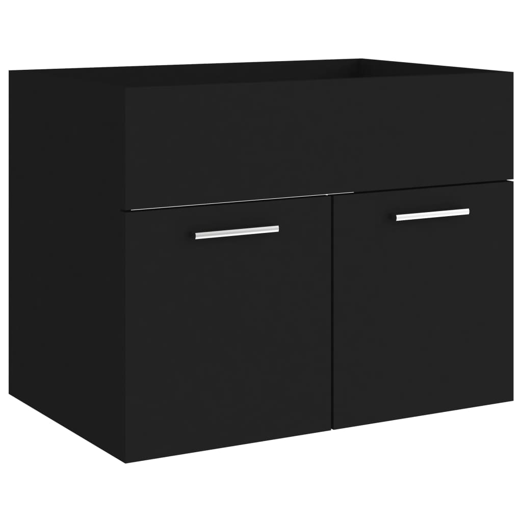 vidaXL Armario para lavabo madera contrachapada negro 60x38,5x46 cm