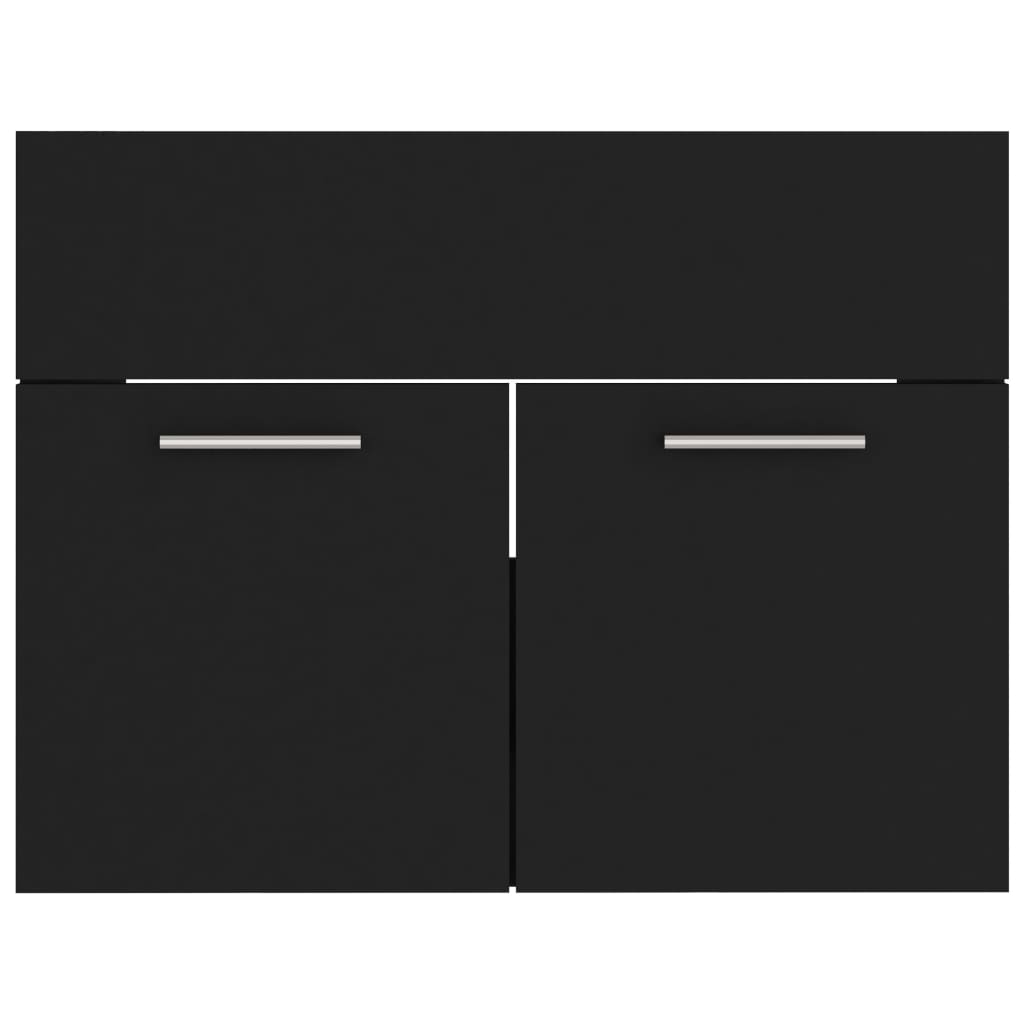 vidaXL Armario para lavabo madera contrachapada negro 60x38,5x46 cm