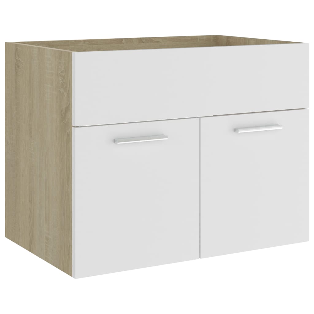 vidaXL Armario para lavabo contrachapada blanco roble 60x38,5x46 cm