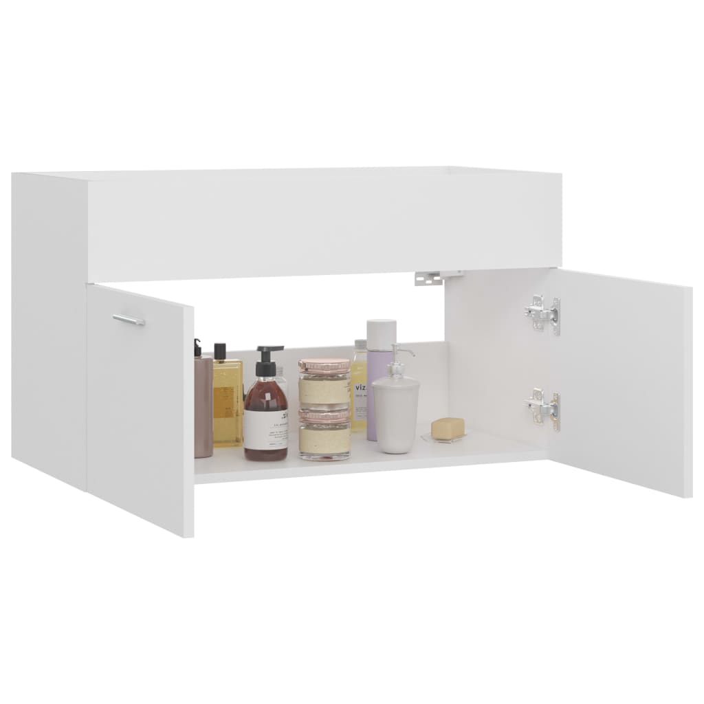 vidaXL Armario para lavabo madera contrachapada blanco 80x38,5x46 cm