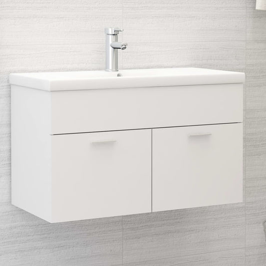 vidaXL Armario para lavabo madera contrachapada blanco 80x38,5x46 cm