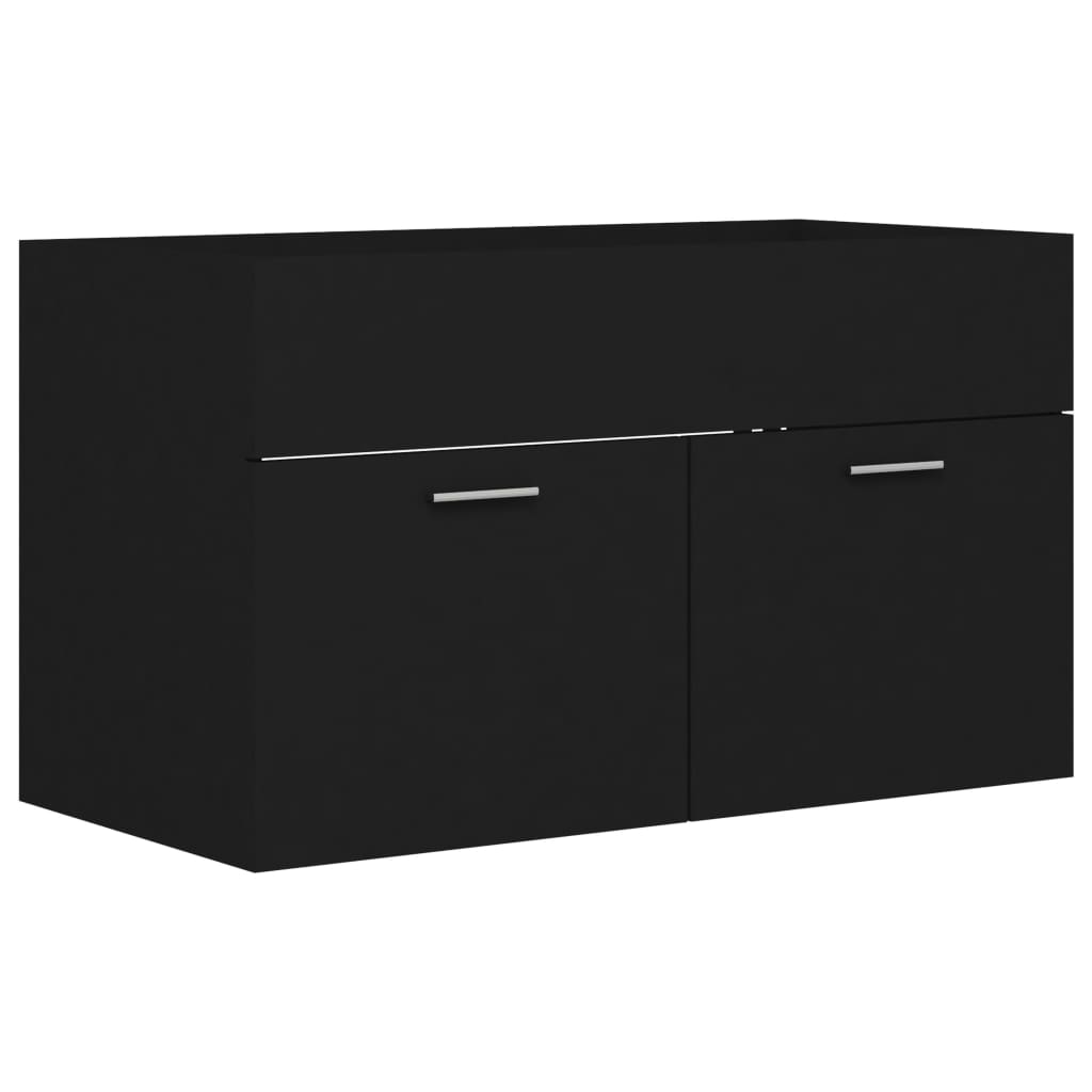 vidaXL Armario para lavabo madera contrachapada negro 80x38,5x46 cm