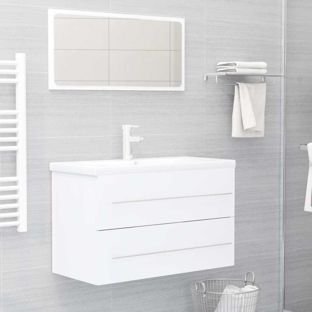 vidaXL Armario para lavabo madera contrachapada blanco 80x38,5x48 cm